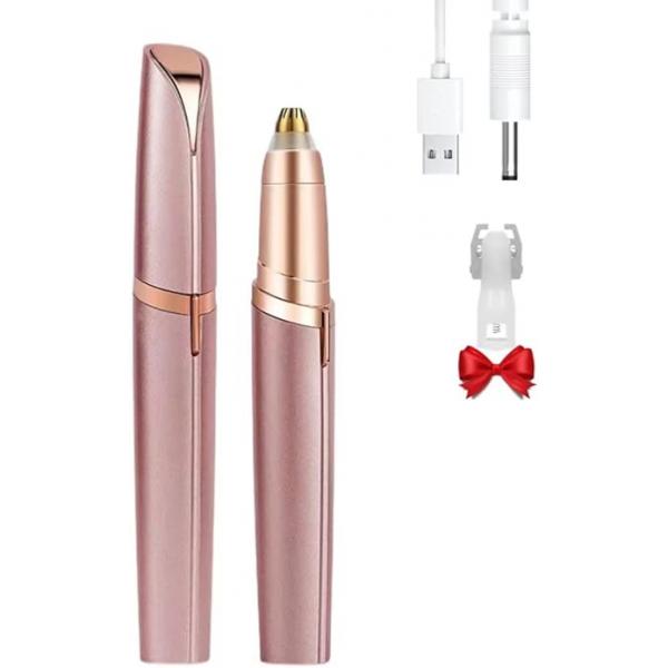 Women's Electric Eyebrow Hair Remover, LED Light, Stainless Steel Blade, Rechargeable, Anti-Allergenic, Multi-Functional, Clean Skin, No Pulling