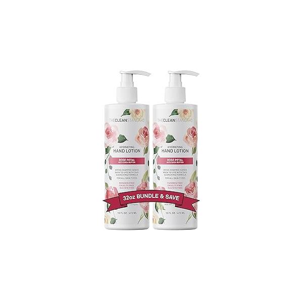 Moisturizing Hand Lotion for Dry Skin and Moisturizer with Shea Butter, Rose Flower Oil | Hydrating Non Greasy Cream Set Pump