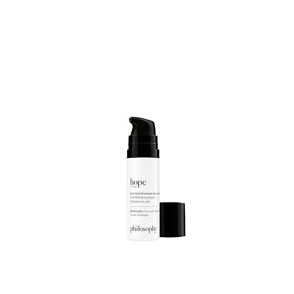 philosophy hope in a jar eye revival serum cream - with hyaluronic acid, elderberry extract & tangerine peel extract- hydrates and reduces puffiness 0.5 fl oz