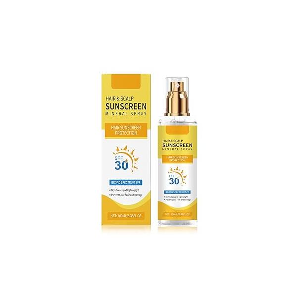 Ultimate Hair & Scalp Sunscreen Spray SPF 30 | Color-Lock UV Shield for Dyed/Highlighted Weightless Invisible Mist Reef-Safe Vegan Formula Beach-Pool-Daily Essential (1)