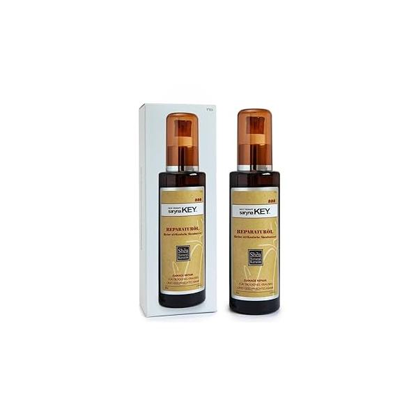 Saryna Key Hair Oil for Damage Repair - Pure African Shea Butter with Keratin & Vitamin E Treatment Frizz Control Split End Serum Moisturizes, Shines, Softens (50ml/1.87oz)