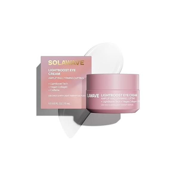 Solawave LightBoost Eye Cream | Reduces Appearance of Dark Circles, Puffiness, & Under Bags Anti Aging, Wrinkle Smoothing, Brightening, Hydrating, Collagen Support Enhances Red Light Therapy