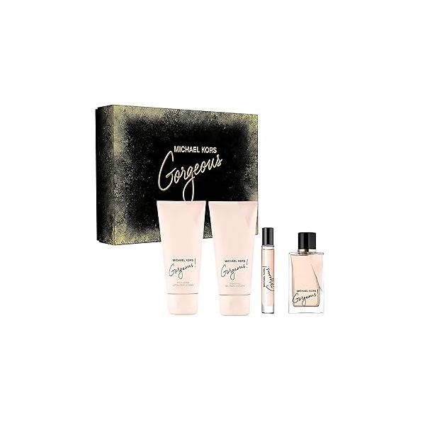 Gorgeous by Michael Kors for Women - 4 Pc Gift Set 3.4oz EDP Spray, Body Lotion, Shower Gel, 0.33 oz Spray