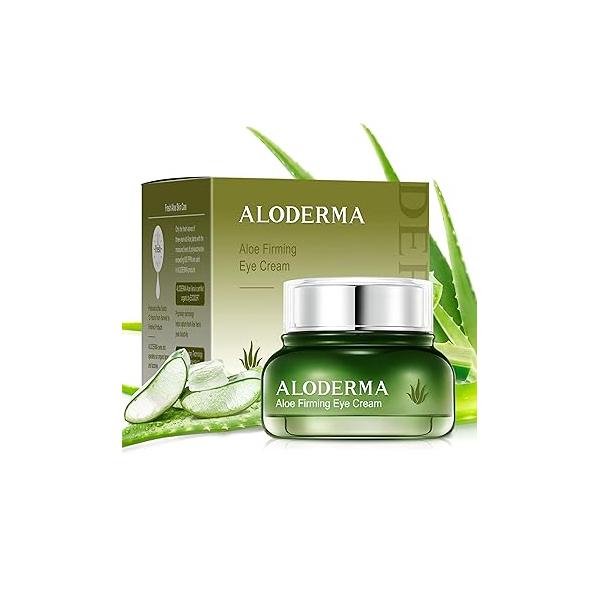 Aloderma Aloe Firming Eye Cream Made with 70% Organic Vera - Natural Daily Hydrating Jojoba, Hyaluronic Acid, & Reduce Signs of Aging, Fine Lines Wrinkles, 25g