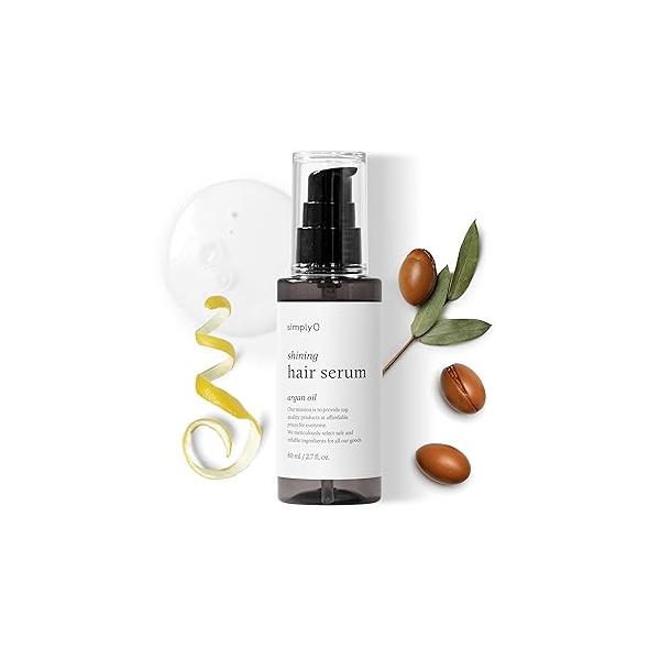Shining Hair Serum for Repair, Nourishing Argan Oil Frizzy, Dry and Damaged Hair, Cruelty Free, Vegan, 2.7 fl oz.
