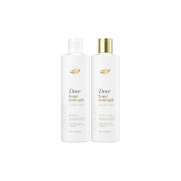 Dove Bond Strength Shampoo & Conditioner Set - Daily Strengthening Treatment for Dry, Damaged Hair, 12 Oz Ea