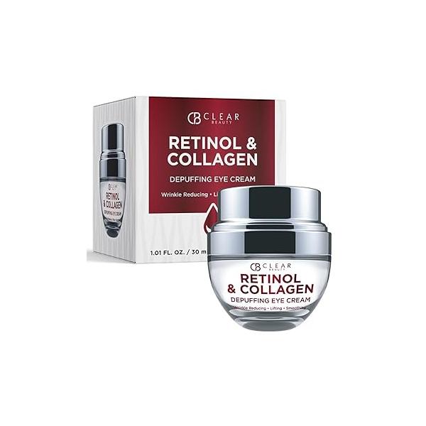 Hyaluronic Acid & Retinol Eye Cream - Hydrating, Anti-Aging Reduces Dark Circles Puffiness Dermatologist Tested, Cruelty-Free Korean Skin Care for All Types 1.01 Fl. Oz