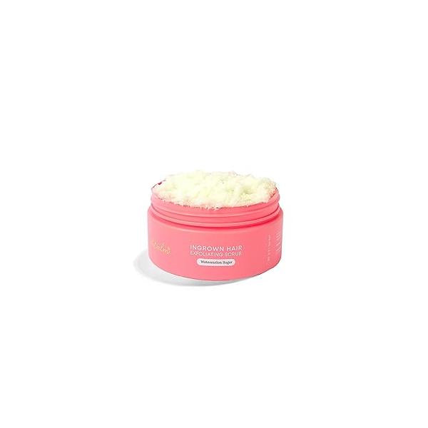 Bushbalm Ingrown Hair Exfoliating Scrub - Reduces Appearance of Hairs and Razor Bumps, Soothes Skin Post-Shave Redness Watermelon Sugar, 236 ml