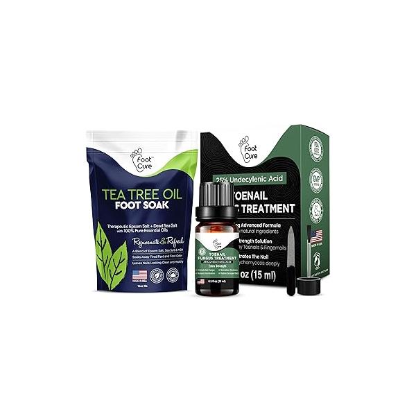 Tea Tree Oil Foot Soak with Epsom Salt - For Toenail Repair, Athletes Foot, Nail Repair Solution