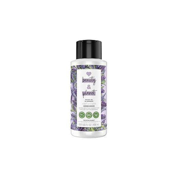 Love Beauty and Planet Smooth & Serene 100% Biodegradable Conditioner Moisture For Frizz Control Argan Oil Lavender Vegan 0% Silicones, Parabens, And Dyes 13.5 oz