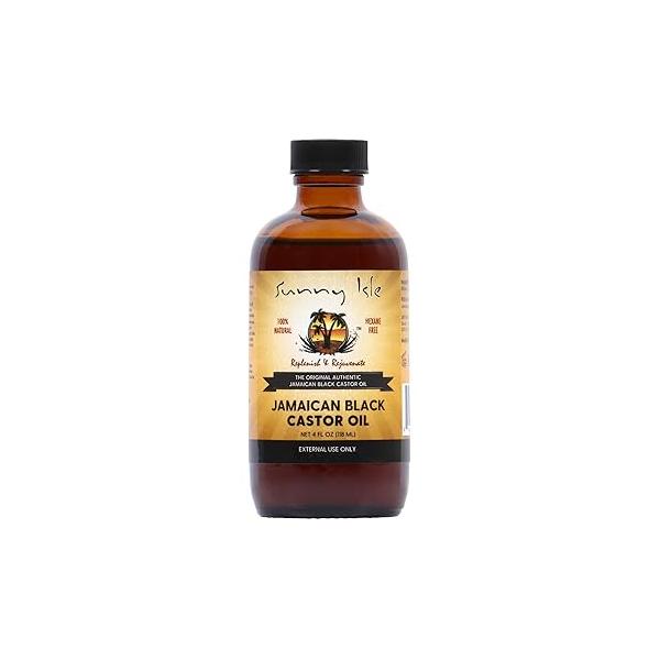 Sunny Isle Jamaican Black Castor Oil 4oz | 100% Natural for Hair, Scalp and Skin Care