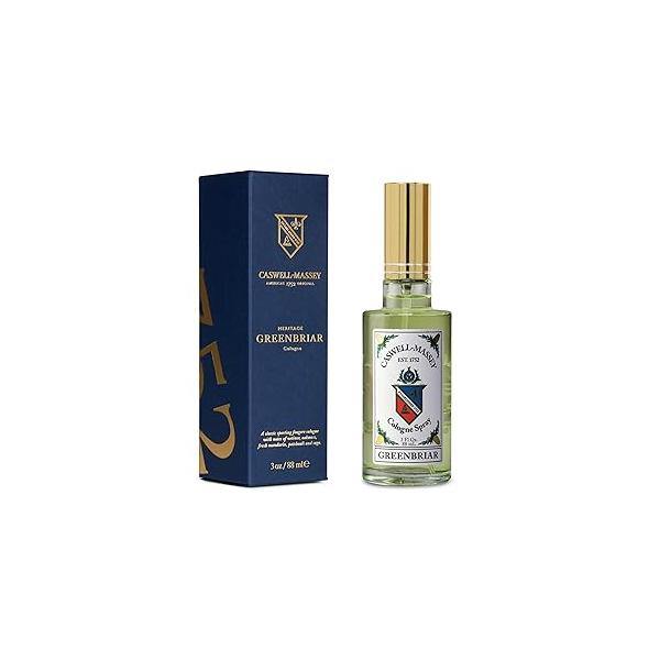 Caswell-Massey Greenbriar Cologne, Men’s Classic Cologne with Citrus, Sage & Vetiver, Rugged Barbershop-Inspired Scent, Made in USA, 3 Fl Oz