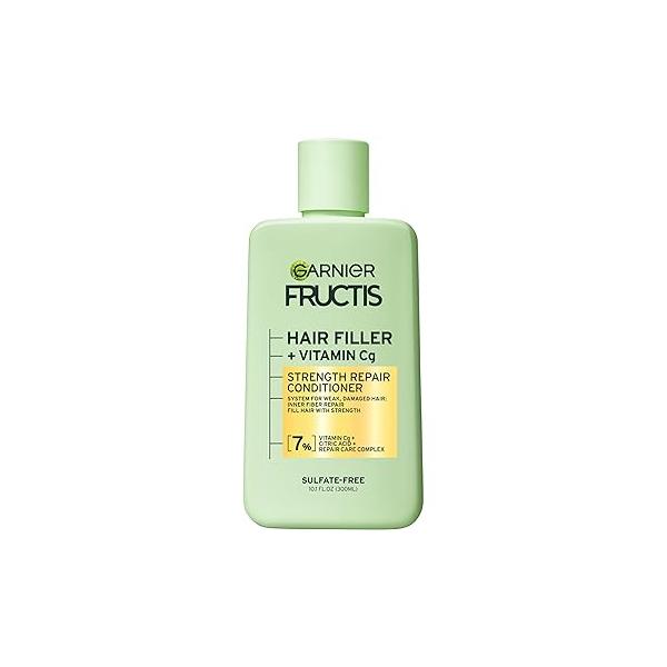 Garnier Fructis Hair Filler Strength Repair Conditioner with Vitamin Cg, Sulfate Free for Weak, Damaged Hair, 10.1 Fl Oz, 1 Count