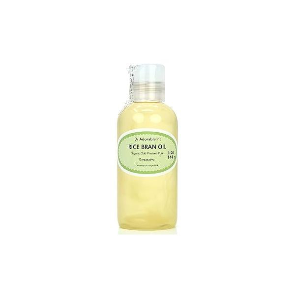 Dr Adorable - 4 oz Rice Bran Oil 100% Pure Natural Premium Organic Cold Pressed