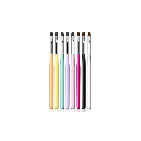 DANNEASY 8pcs Acrylic Nail Brush Design Brushes Builder Gel Polish Art Manicure Paint for Tools