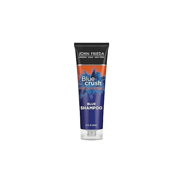 John Frieda Blue Crush Conditioner, Toning Shampoo for Brunette Hair, Nourishes Color-Treated and Natural Pigments Vibrant, Cool-Toned Hair by Reducing Orange Tones, 8.3 Oz