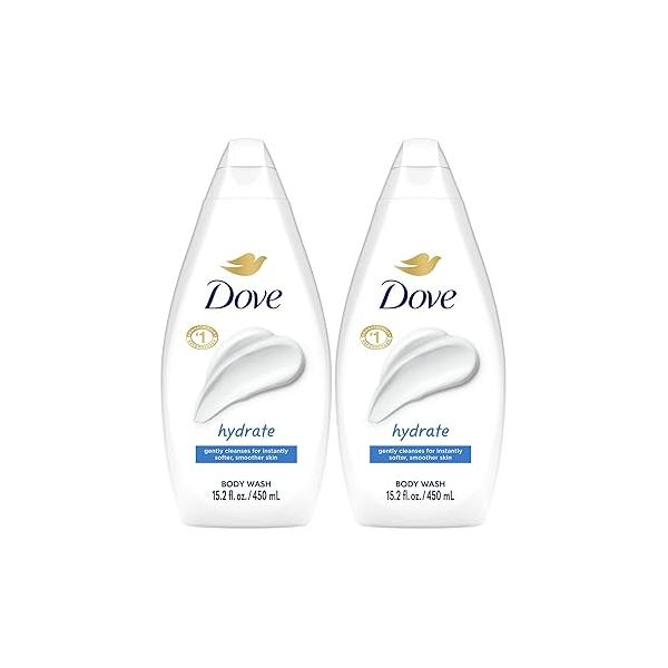 Dove Body Wash, Hydrate 2-Pack - Moisturizing Cleanser for Smooth, Soft Skin, 15.2 Oz Ea