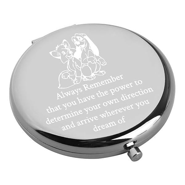 WSNANG Fox Hound Pocket Mirror Lover Fans Gift Cartoon Gifts Friend Compact Makeup (Black)