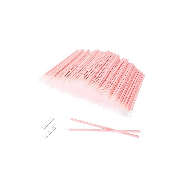Honeydak 300 Pcs Disposable Eyeshadow Brushes Eyeliner Applicator Tool Pink Applicators Lip Eye Lash Wands Makeup for Lashes Detail Painting