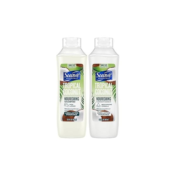 Suave Shampoo & Conditioner Set, Tropical Coconut - Everyday Nourishing Formulas with Extract Vitamin E, 22.5 Oz Ea (2 Piece Set)