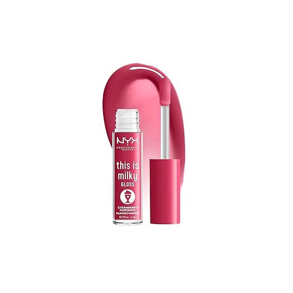 NYX PROFESSIONAL MAKEUP This Is Milky Gloss, Vegan Lip 12 Hour Hydration - Cookies & Milk (Cool Beige Nude)