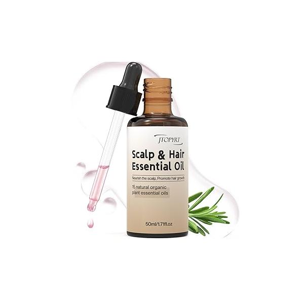 Hair Growth Oil for & Scalp Care: Rosemary Castor Blend Enhances Thickness, Daily Nourishment Men Women