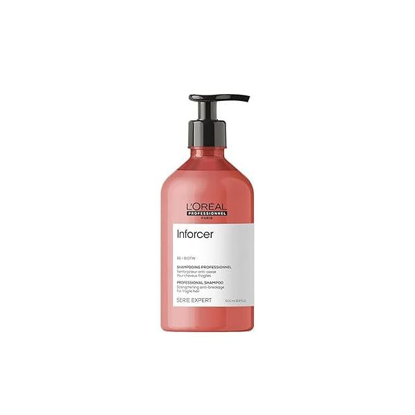 L'Oréal Professionnel Paris Inforcer Strengthening Shampoo - Prevents Breakage and Adds Softness For Weak, Fragile & Damaged Hair Types, With Biotin