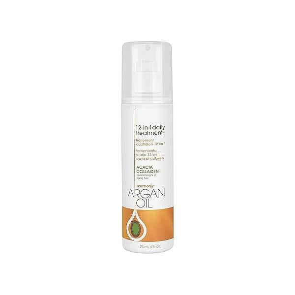 One 'n Only Argan Oil 12-in-1 Daily Treatment, Lightweight, Helps Control Frizz, Smooths, Detangles, Moisturizes, Strengthens and Adds Body to Dry, Damaged Hair, 6 Fl. Oz