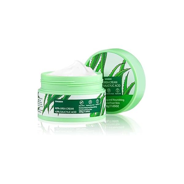 Urea Cream 42 Percent for Feet 7.0 Oz, 2% Salicylic Acid, Aloe Vera, Hyaluronic Acid , Deeply Moisturize Skin For Dry Cracked Feet, Hands, Heels, Elbows, Nails, Knees, Intensive Moisturizes &