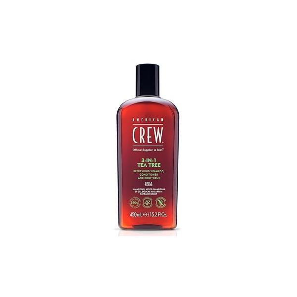 American Crew Shampoo, Conditioner & Body Wash for Men, 3-in-1, Tea Tree Scent, 15.2 Fl Oz