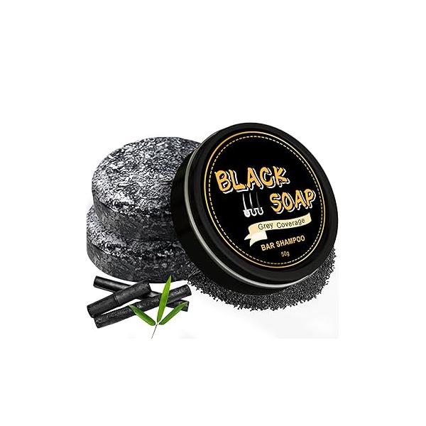Gray Hair Reverse Bar, Black Soap For Darkening, Mane Bar shampoo for Men & Women, PH Balanced Gentle Scalp Cleansing Moisturizing (2pcs)