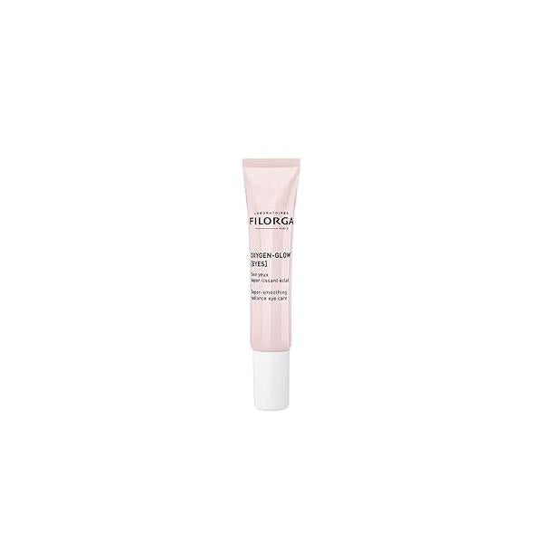 Filorga Oxygen-Glow Super Smoothing Eye Cream, Combines Hyaluronic Acid and Enzymes For Rapid Daily Treatment of Tired Eyes, Puffiness, Dark Circles, 0.5 Fl Oz (Pack 1)