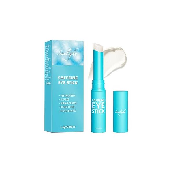 Soulight Caffeine Eye Stick, Anti-Aging Balm, Advanced Revitalizing Cream for Wrinkles, Dark Circles, Puffiness & Bags Under Eyes- Retinol Moisturizes, Softens Nourish Skin