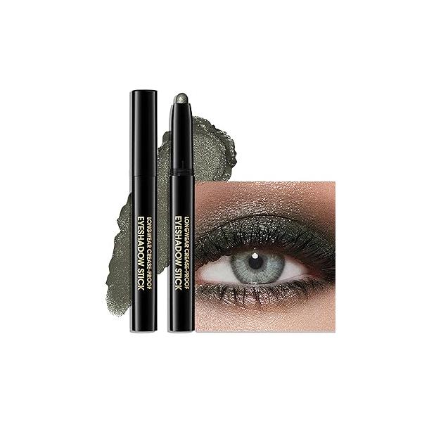 Eyeshadow Stick Shimmer Waterproof Long Wear Eye Brightener Cream to Powder Glitter Shadow Crayon High Pigmented Highlighter Liner Pencil Makeup Crease-Proof Buildable Color, 9 CHAMPAGNE