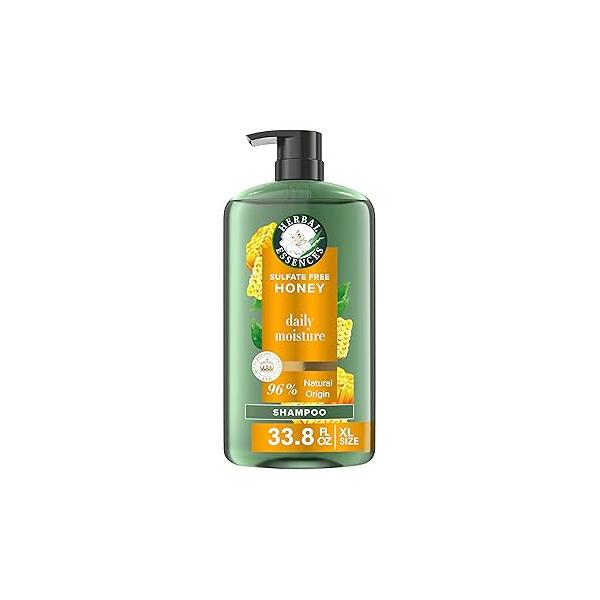 Herbal Essences Sulfate Free Shampoo with Honey for Daily Moisture, Nourishes Dry Hair, Moisturizing Certified Camellia Oil and Aloe Vera, Lightweight For All Hair Types, 33.8oz