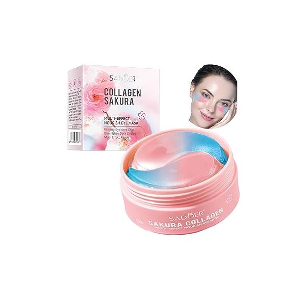 Under Eye Patches - 60 Pcs Mask Anti-Aging Collagen Hyaluronic Acid Moisturizing for Removing Dark Circles, Puffiness