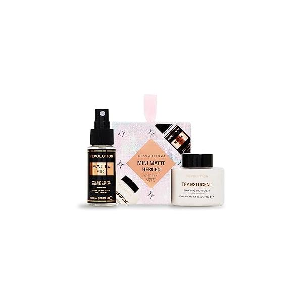 Revolution Beauty Mini Matte Heroes Makeup Gift Set, Kit of Fixing Spray & Translucent Baking Powder, Vegan Cruelty-Free