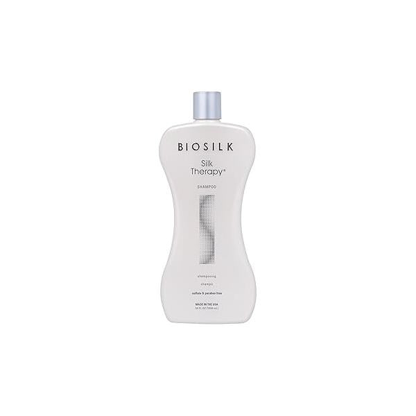 BioSilk Silk Therapy Shampoo, Gentle Hair Cleanser Delivers Healthy & Shiny Hair, Great For All Types, Sulfate, Paraben, Cruelty-Free, 34 Oz