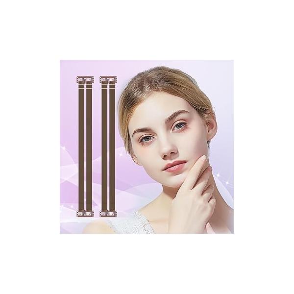 Face Lift Band Invisible, Facelift Tape for Invisible with Bands, Adjustable Bands Hair Clips, Brown Facial String Lifting Sagging Skin (2 PCS)