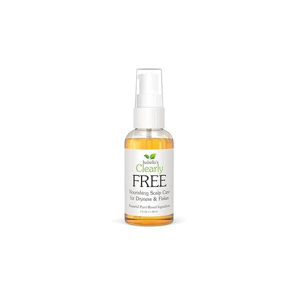 Isabella's Clearly Free, Natural Anti Dandruff Oil | Itch Relief for Dry Itchy Scalp, Dermatitis, Psoriasis, Cradle Cap Jojoba, Cedarwood, Manuka, Tea Tree Adults and Kids, Made in USA