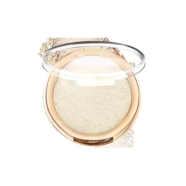 YOUNG VISION Baked Highlighter Powder Palette, Sheer Pearl Shimmer Shades for Face Makeup, Highly Pigmented Iluminadores de Maquillaje, 0.19 Oz(Pack of 1)