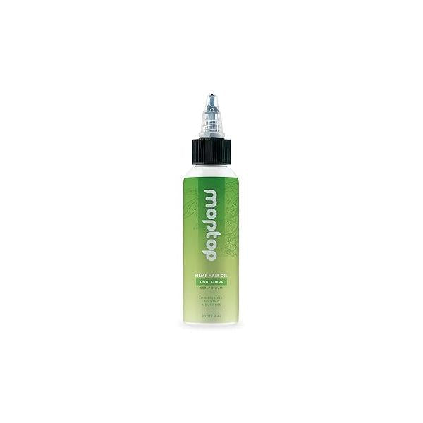 MopTop Hemp Seed Oil for Hair - Natural & Dry Scalp Treatment to Soothe Itchy Scalp, Reduce Flakes Improve Moisture, Sulfate Paraben Free Pre-Shampoo Care (Light Citrus, 2oz)