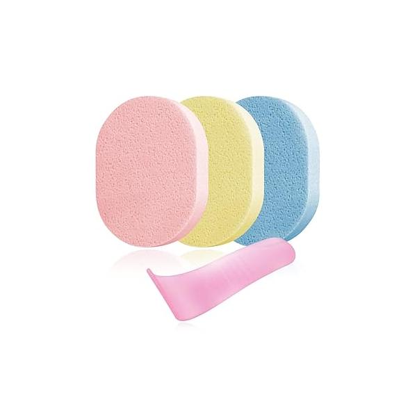 Hair Removal Aid Kit: 3 Body Sponges & Depilatory Cream Spatula - Gentle on Skin, 100% PVA Material, for Men Women