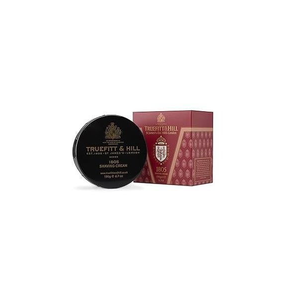 Truefitt & Hill Shaving Cream Bowl - 1805 Premium Glycerin-Based Lather, Smooth Glide, and Hydration for a Luxurious Shave 6.7 oz