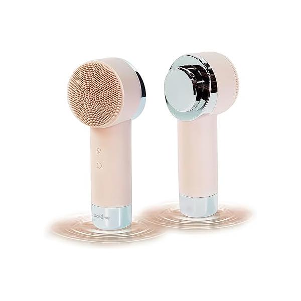 Electric Facial Cleansing Brush & Face Scrubber - 2-in-1 Heating Exfoliating, 5-Speed Silicone for Deep Cleaning, DAROMA Ultra-Soft Unisex Skincare Tool