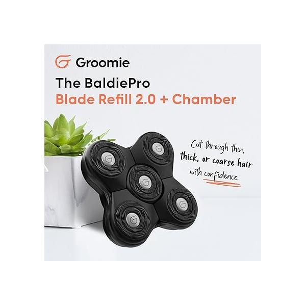 Groomie Cordless Bald Head Shavers for Men, BaldiePro Grooming Kit - Ergonomic & Waterproof Men Electric Hair Shaver Razor Men's Rotary Smooth Shave