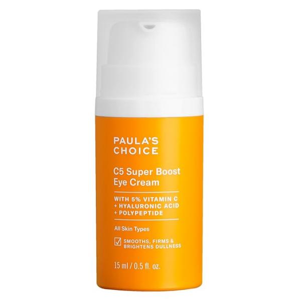 Paula's Choice C5 Super Boost Eye Cream with 5% Vitamin C, Hyaluronic Acid & Peptides, for Puffy Eyes, Dark Circles, Fine Lines Crow’s Feet, 0.5 Fl Oz