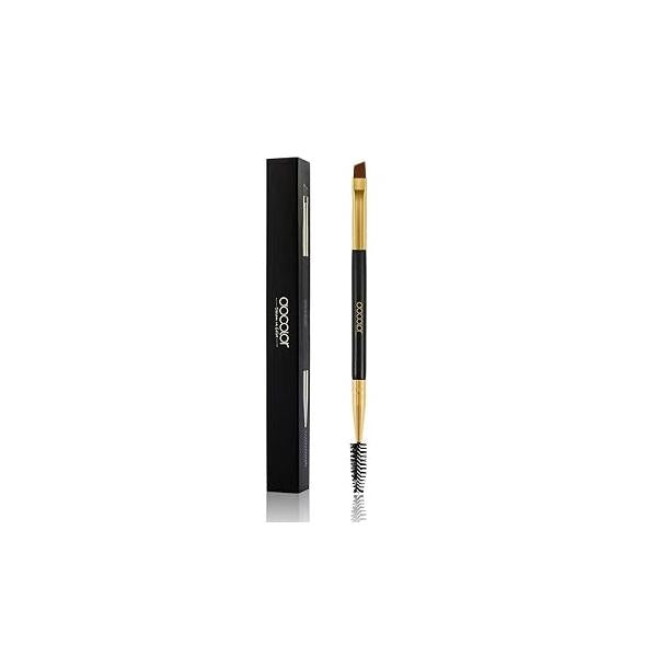 Docolor Eyebrow Brush Duo Spoolie Professional Angled Eye Brow Perfect for Lining and Shaping Brows, Brows or Lashes White