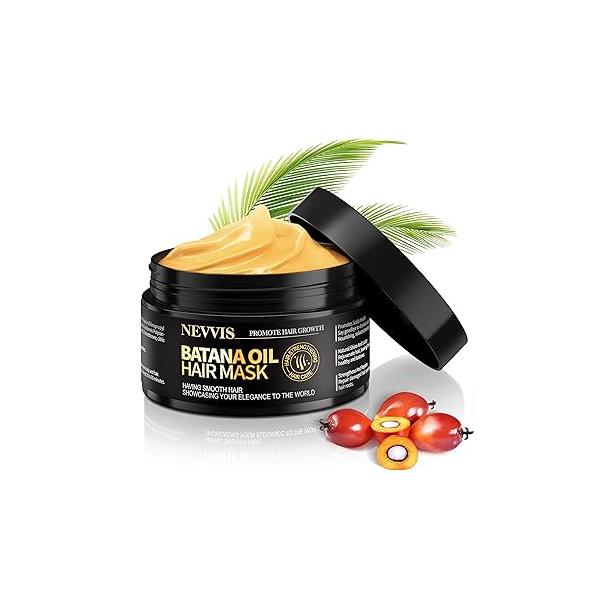 Raw Batana Oil for Hair Growth Dr Sebi Organic, Cold Pressed Mask, 100 Percent Pure from Honduras, Prevents Loss, Moisturizes Scalp, Restores Dry Damaged Hair, 4.23 oz