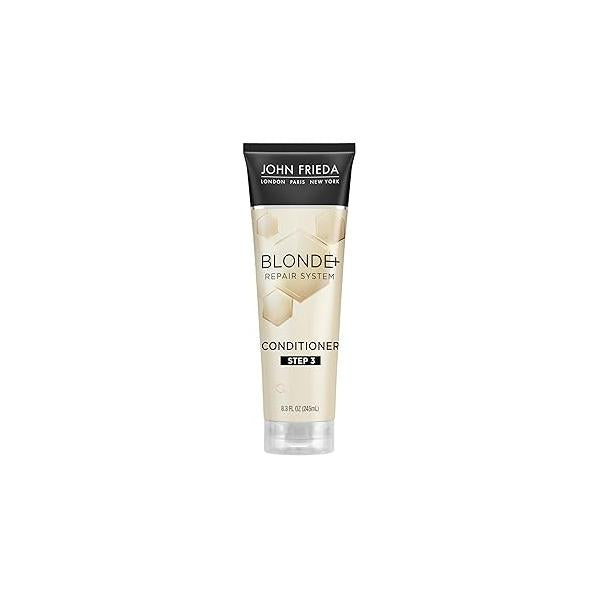 John Frieda Blonde+ Hair Repair System, Conditioner with Bond Building Complex, Restores Moisture and Protects From Further Damage, Step 3 of 8.3 Oz